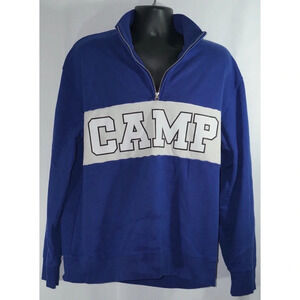 Camp Spellout 1/4 Zip Graphic Sweatshirt H&M XL
